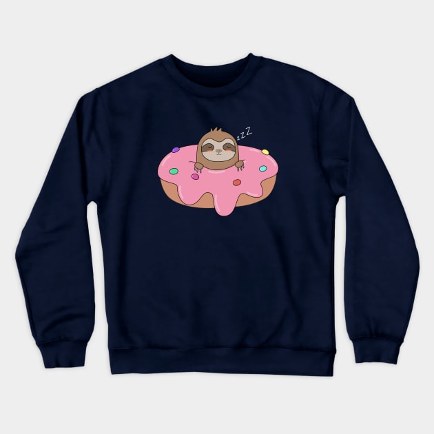 Cute Sloth On Top Of A Donut T-Shirt Crewneck Sweatshirt by happinessinatee